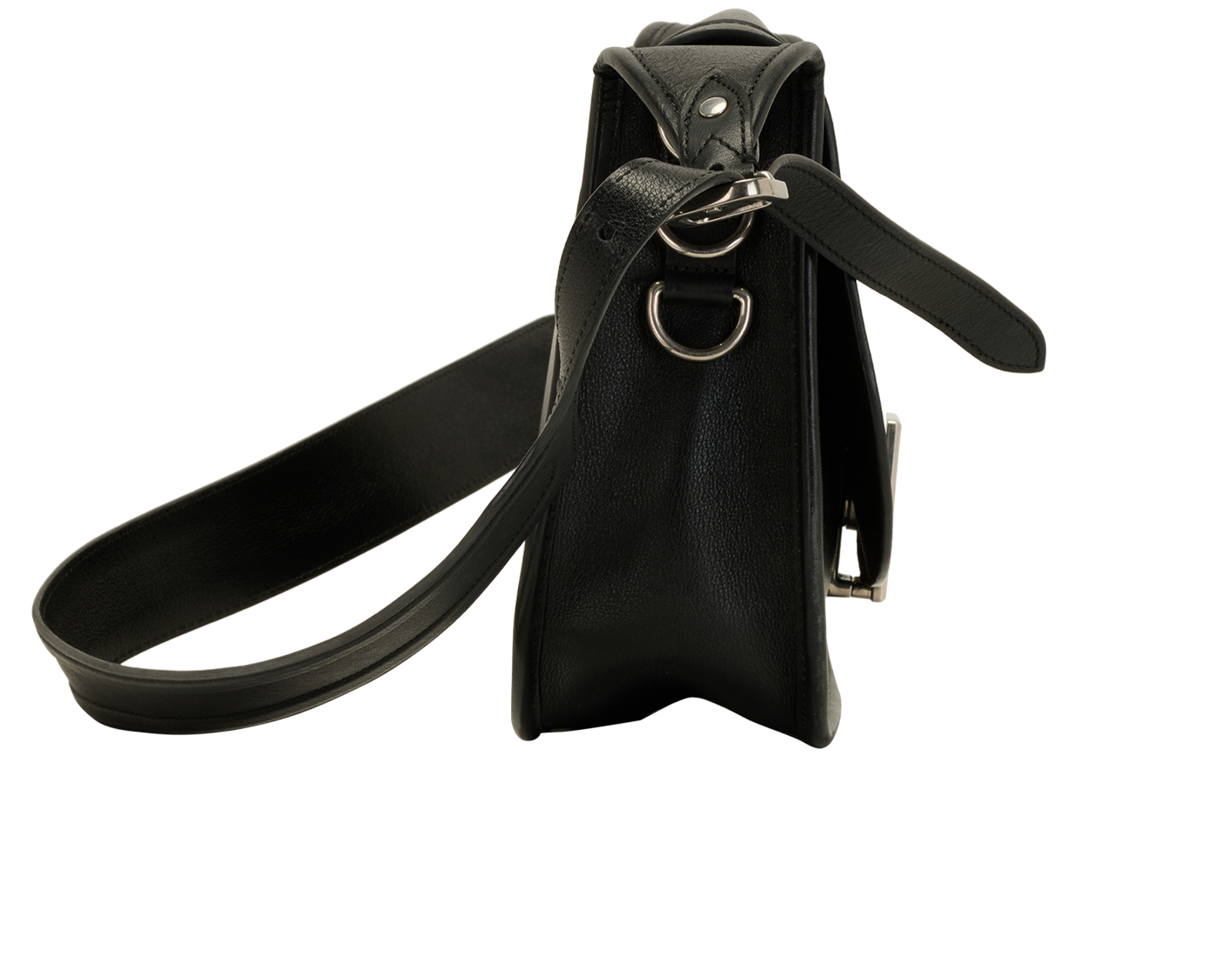 Sadie Satchel, &pound;450, Handbags, Black, Leather, Side view